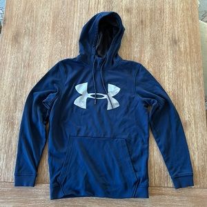 Under Armour Men’s Navy Blue Logo Hooded Sweatshirt
